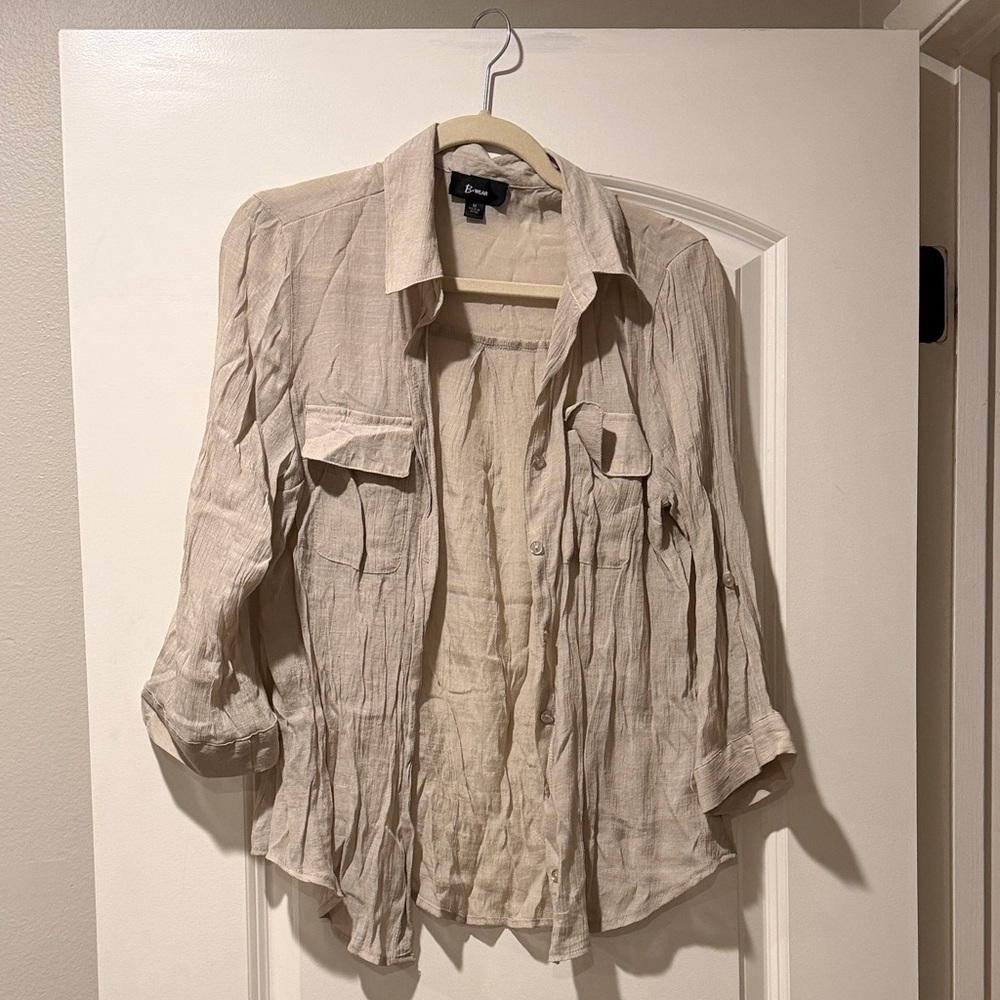 Bwear Light Tan Casual Button Down Shirt